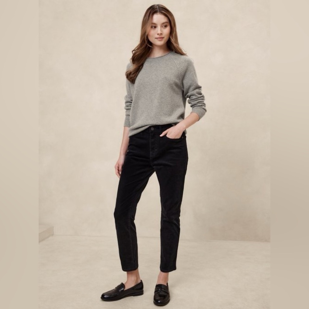 NWT! Banana Republic Black High-Rise Slim Corduroy Pant - Size 35/20 🪕